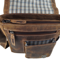 hochwertiger Unisex Messenger-Bag aus geöltem Büffelleder