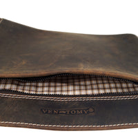 Großer Messenger-Bag aus Büffelleder mit Vollausstattung