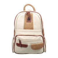 Sportlicher Damenrucksack in neutraler Farbkombi, viele Fächer