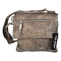 flache Umhängetasche in Wildlederoptik