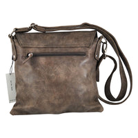 flache Umhängetasche in Wildlederoptik