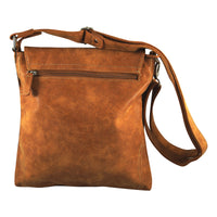 flache Umhängetasche aus robustem Kunstleder mit großer Deckelklappe