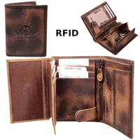 Vintage - Geldbörse mit Totenkopf Prägung und RFID