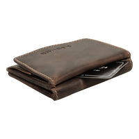 Kompakte Leder-Geldbörse mit Wiener Schachtel - RFID