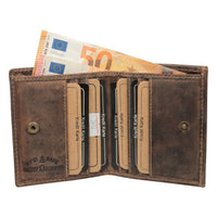 Kompakte Leder-Geldbörse mit Wiener Schachtel - RFID