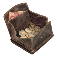 Kompakte Leder-Geldbörse mit Wiener Schachtel - RFID