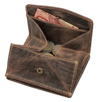 Kompakte Leder-Geldbörse mit Wiener Schachtel - RFID