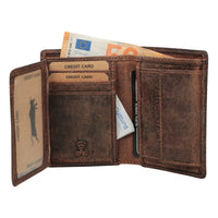 Kompakte Vollleder - Geldbörse aus Büffelleder mit RFID-Blocker