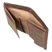 Kompakte Vollleder - Geldbörse aus Büffelleder mit RFID-Blocker