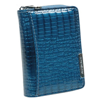 Exklusive kleine Geldbörse in Kroko-Optik, Echt Leder