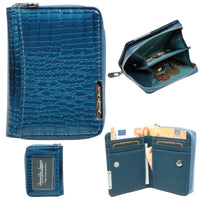 Exklusive kleine Geldbörse in Kroko-Optik, Echt Leder