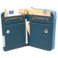 Exklusive kleine Geldbörse in Kroko-Optik, Echt Leder