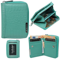 Exklusive kleine Geldbörse in Kroko-Optik, Echt Leder