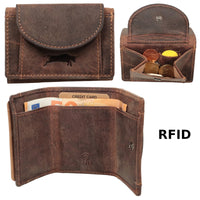 Vollleder-Minibörse mit RFID-Blocker