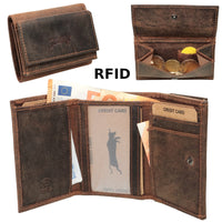 Vollleder-Minibörse mit RFID-Blocker