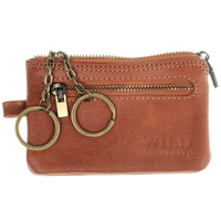 Klassisches Schlüsseletui aus belastbarem Rindleder mit 2 Schlüsselringen