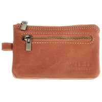 Klassisches Schlüsseletui aus belastbarem Rindleder mit 2 Schlüsselringen