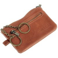 Klassisches Schlüsseletui aus belastbarem Rindleder mit 2 Schlüsselringen