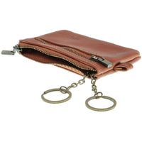 Klassisches Schlüsseletui aus belastbarem Rindleder mit 2 Schlüsselringen