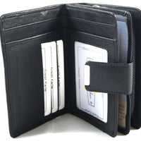 kompakte Damengeldbörse aus weichem Rindsleder, RFID-safe