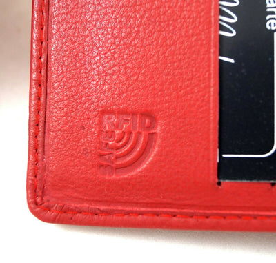 kompakte Damengeldbörse aus weichem Rindsleder, RFID-safe