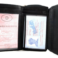 kompakte Damengeldbörse aus weichem Rindsleder mit außen liegendem Münzfach