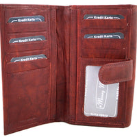 XXL-Damengeldbörse aus weichem Rindsleder mit 17 Kartenfächern