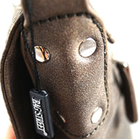 flache Umhängetasche in Wildlederoptik