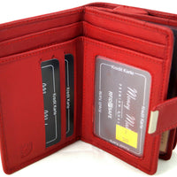 kompakte Damengeldbörse aus weichem Rindsleder, RFID-safe