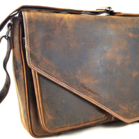 Vintage Aktentasche aus Pull-Up Büffelleder mit Luxusausstattung