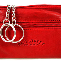Klassisches Schlüsseletui mit 2 Schlüsselringen aus weichem Echt Leder, 6 Farben