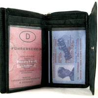 kompakte Damengeldbörse aus weichem Rindsleder mit außen liegendem Münzfach