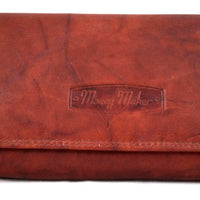 XXL-Damengeldbörse aus weichem Rindsleder mit 17 Kartenfächern