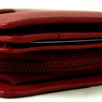 kompakte Damengeldbörse aus weichem Rindsleder, RFID-safe