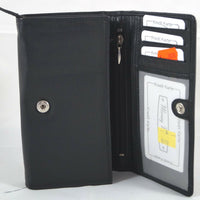 klassische Damengeldbörse aus weichem Rindsleder mit RFID-Blocker