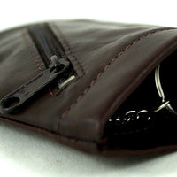 Schlüsselglocke mit Außenfach aus poliertem Echt Leder