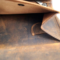 Geldbörse aus Büffelleder mit RFID-Blocker und Volllederausstattung