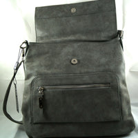 große Umhängetasche aus Kunstleder in Wildlederoptik