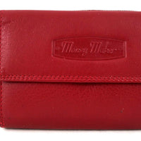 kompakte Damengeldbörse aus weichem Rindsleder mit außen liegendem Münzfach