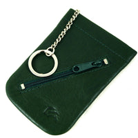 Schlüsselglocke mit Außenfach aus poliertem Echt Leder