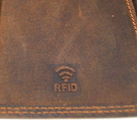 Geldbörse aus Büffelleder mit RFID-Blocker und Volllederausstattung