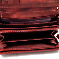 XXL-Damengeldbörse aus weichem Rindsleder mit 17 Kartenfächern