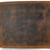 Geldbörse aus Büffelleder mit RFID-Blocker und Geheimfach