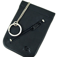 Schlüsselglocke mit Außenfach aus poliertem Echt Leder