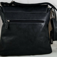 große Umhängetasche aus Kunstleder in Wildlederoptik