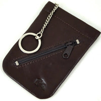 Schlüsselglocke mit Außenfach aus poliertem Echt Leder