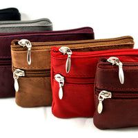 Klassisches Schlüsseletui mit 2 Schlüsselringen aus weichem Echt Leder, 6 Farben