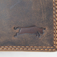 flache Geldbörse nur für Scheine und Karten, Büffelleder RFID-safe