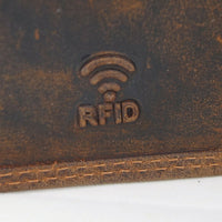 flache Geldbörse nur für Scheine und Karten, Büffelleder RFID-safe