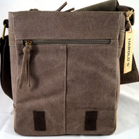 Unisex Messenger Bag aus Canvas mit Überwurf und langem Gurt